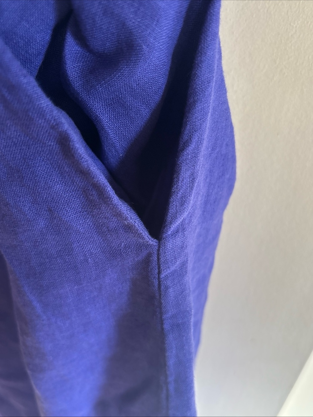 Flax Sleeveless Linen Midi Dress in Deep Violet Blue - Picture 4 of 8